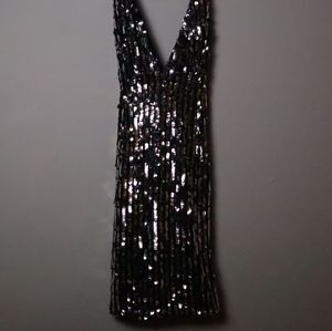 Forever 21 Sequin cocktail or party black and silver dress